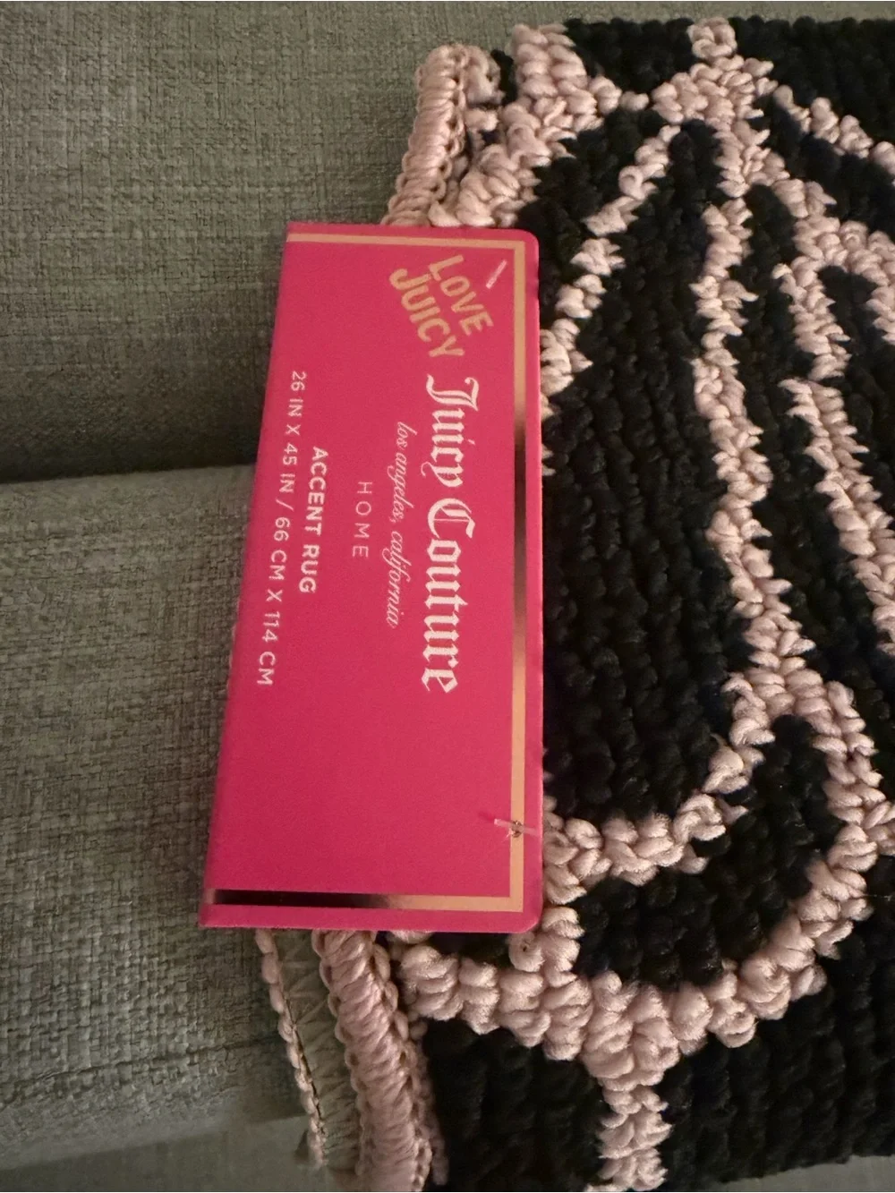 Juicy Couture Black RUG with Pink Bow Motif